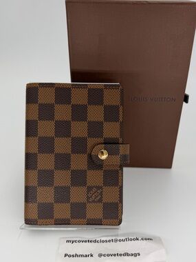 Louis Vuitton Damier Ebene Agenda PM w/LV Box & Entrupy COA Excellent Condition